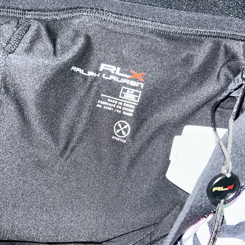 RLX Ralph Lauren Athletic Tennis Golf Skirt Skort Preppy Sporty Black Umbrellas - Picture 9 of 10